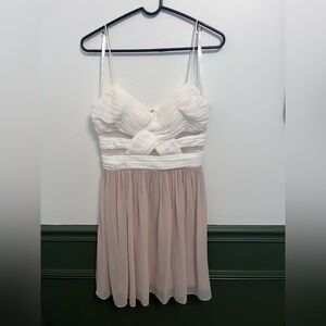Adrianna Papell Cream Pleated Dress